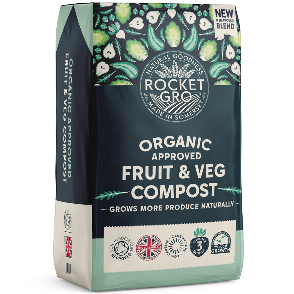 RocketGro Organic Approved Peat-Free Fruit and Veg Compost Bag 40L 38 Pack Image 3