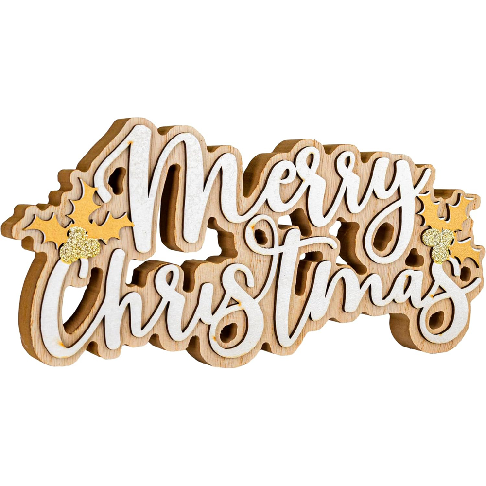 Marco Paul Small Merry Christmas Word Decoration Image 1