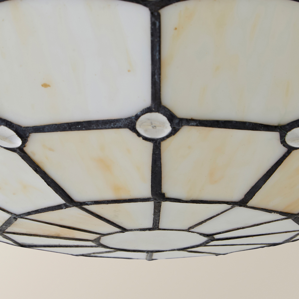 ValueLights Cortez Tiffany Style Traditional Cream Pendant Light Shade Image 3