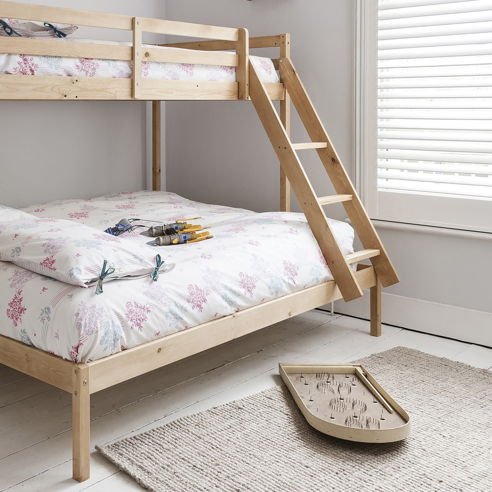 Noa and Nani Kent Single and Double Natural Pine Triple Bunk Bed | Homebase