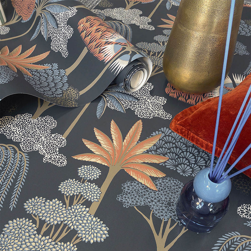 Belgravia Decor Akiko Tree Blue Wallpaper Image 2