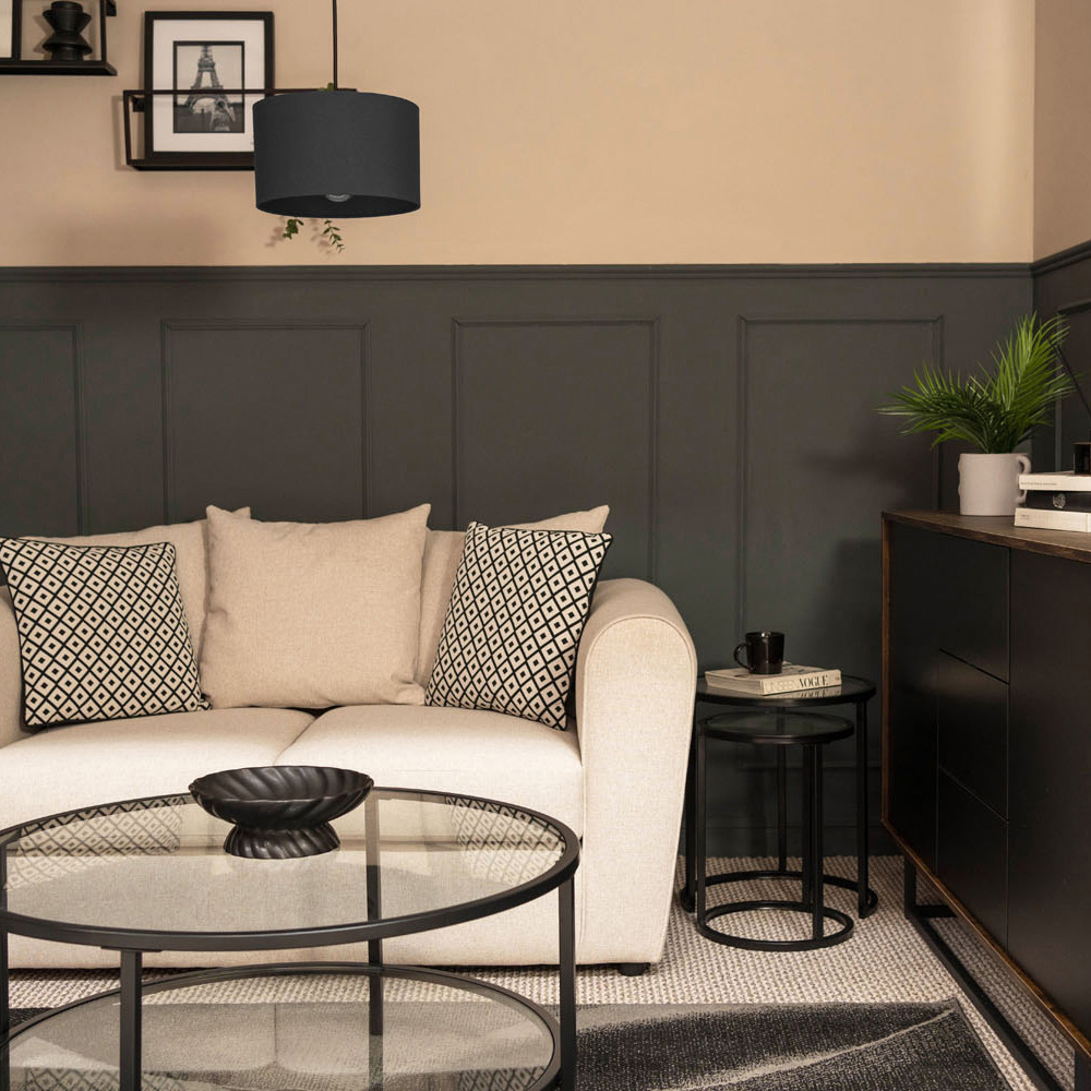 ValueLights Reni Charcoal Ceiling Drum Lamp Shade Small Image 5