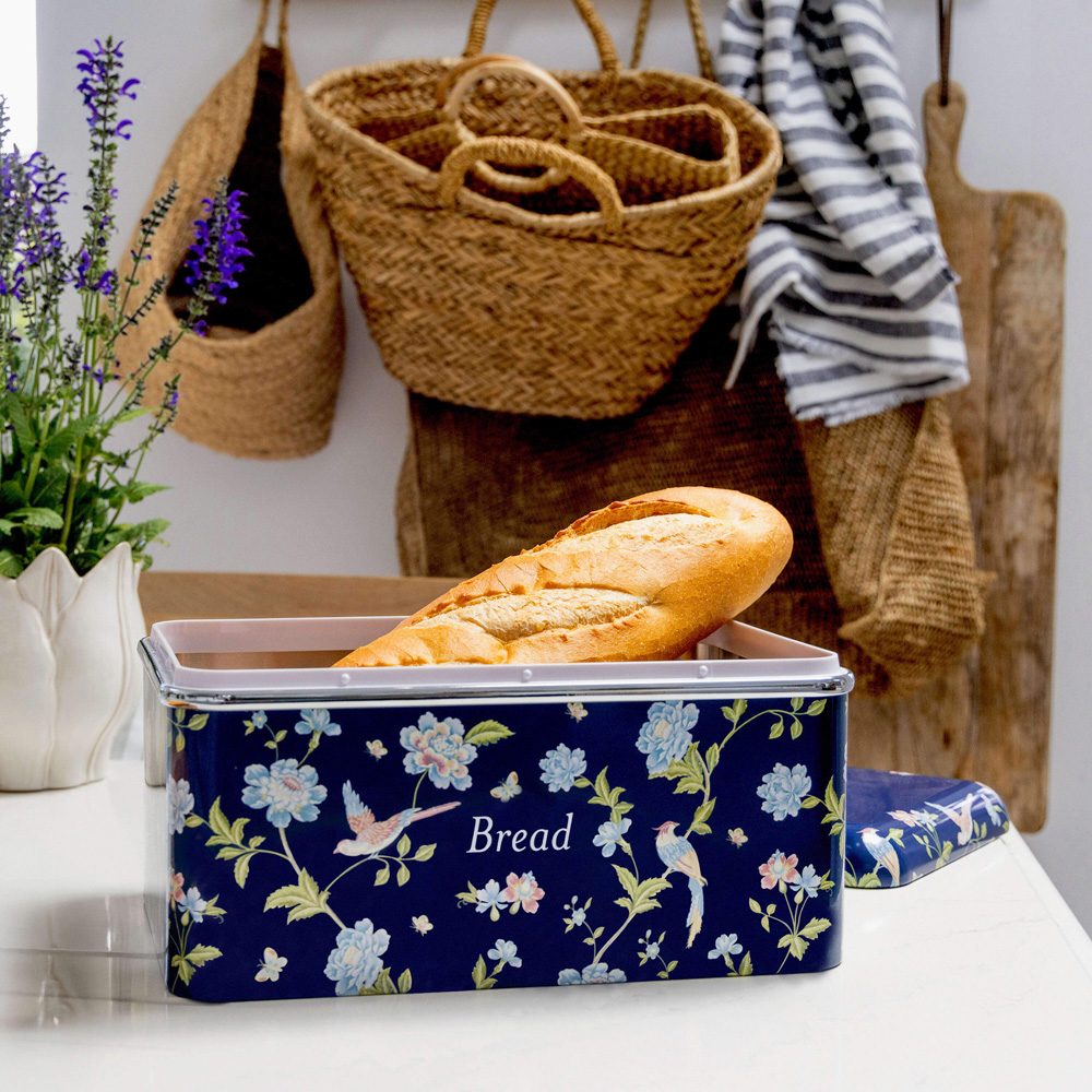 Laura Ashley Navy Floral Bread Bin Image 2