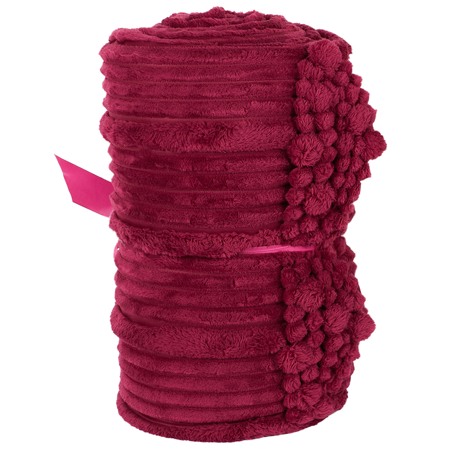 Brooklyn Plush Ribbed Throw - Plum Image 2
