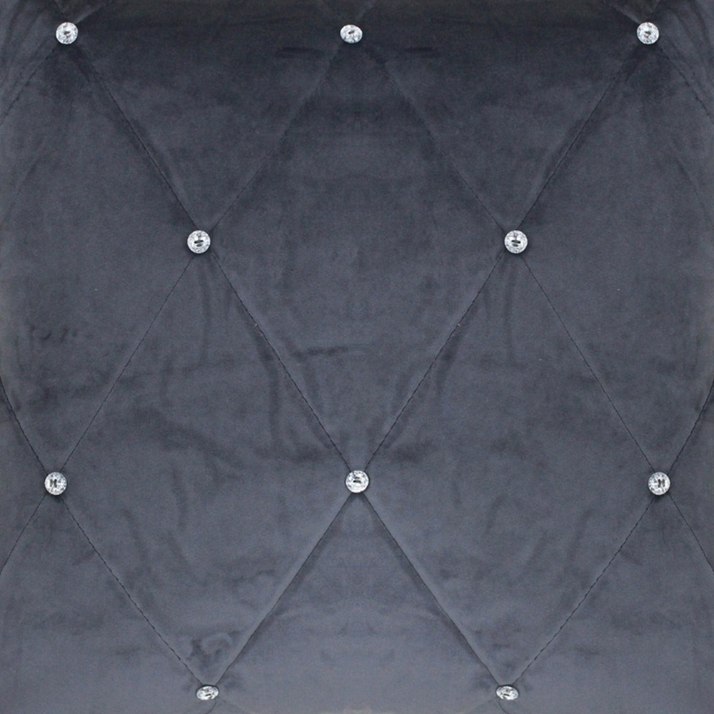 Paoletti New Diamante Pewter Quilted Cushion Large Image 3