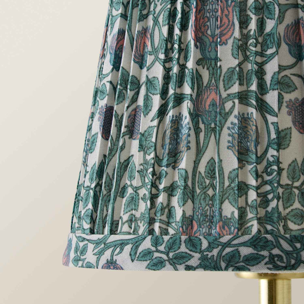 ValueLights Abel Blue Floral Pleated Tapered Mini Wall Light Lamp Shade Image 4