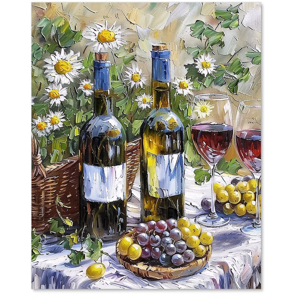 Warren Reed Designer Vineyard Feast Impressionists Still Life Glass Kitchen Splashback 75 x 60cm Image 2