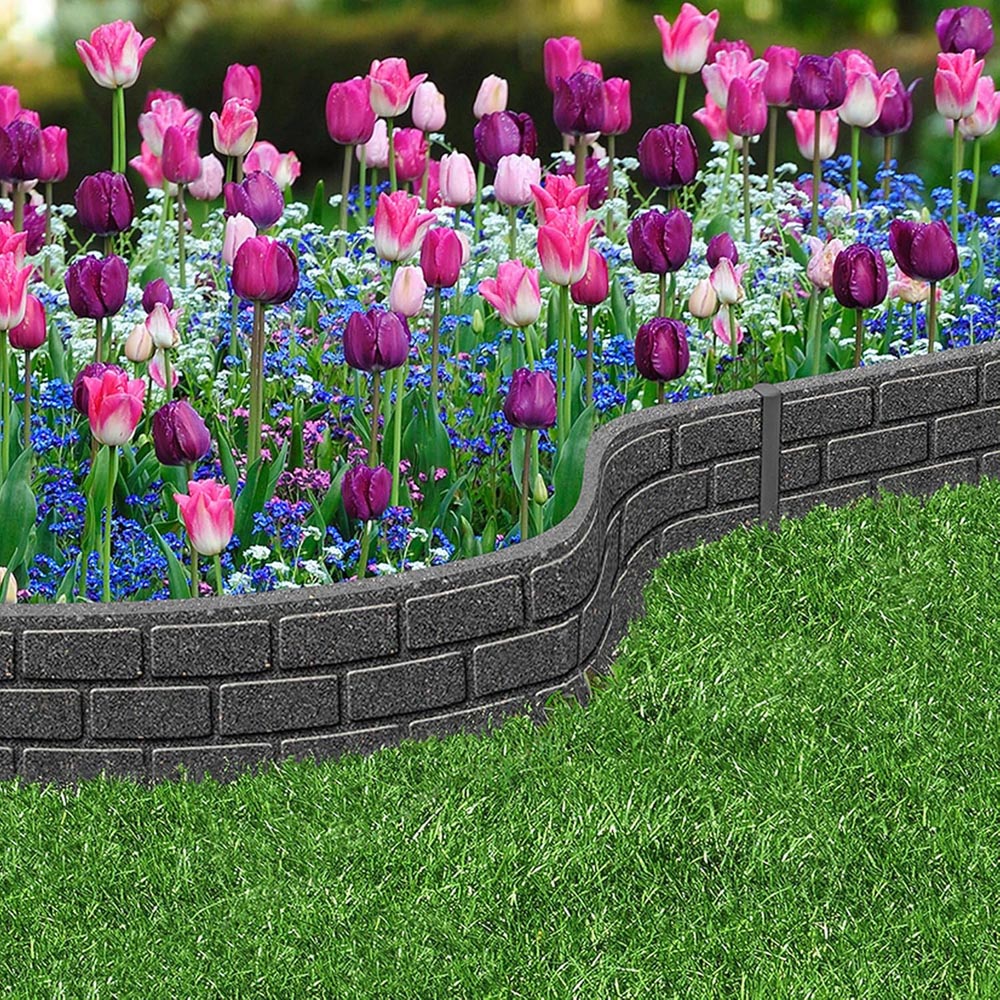 Garden Gear 15 x 120cm Grey Ultra Curve Bricks Garden Border Edging Image 2