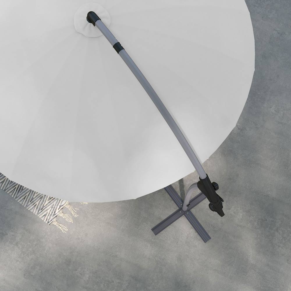 Outsunny Grey Cantilever Parasol with Cross Base 2.7m Image 3