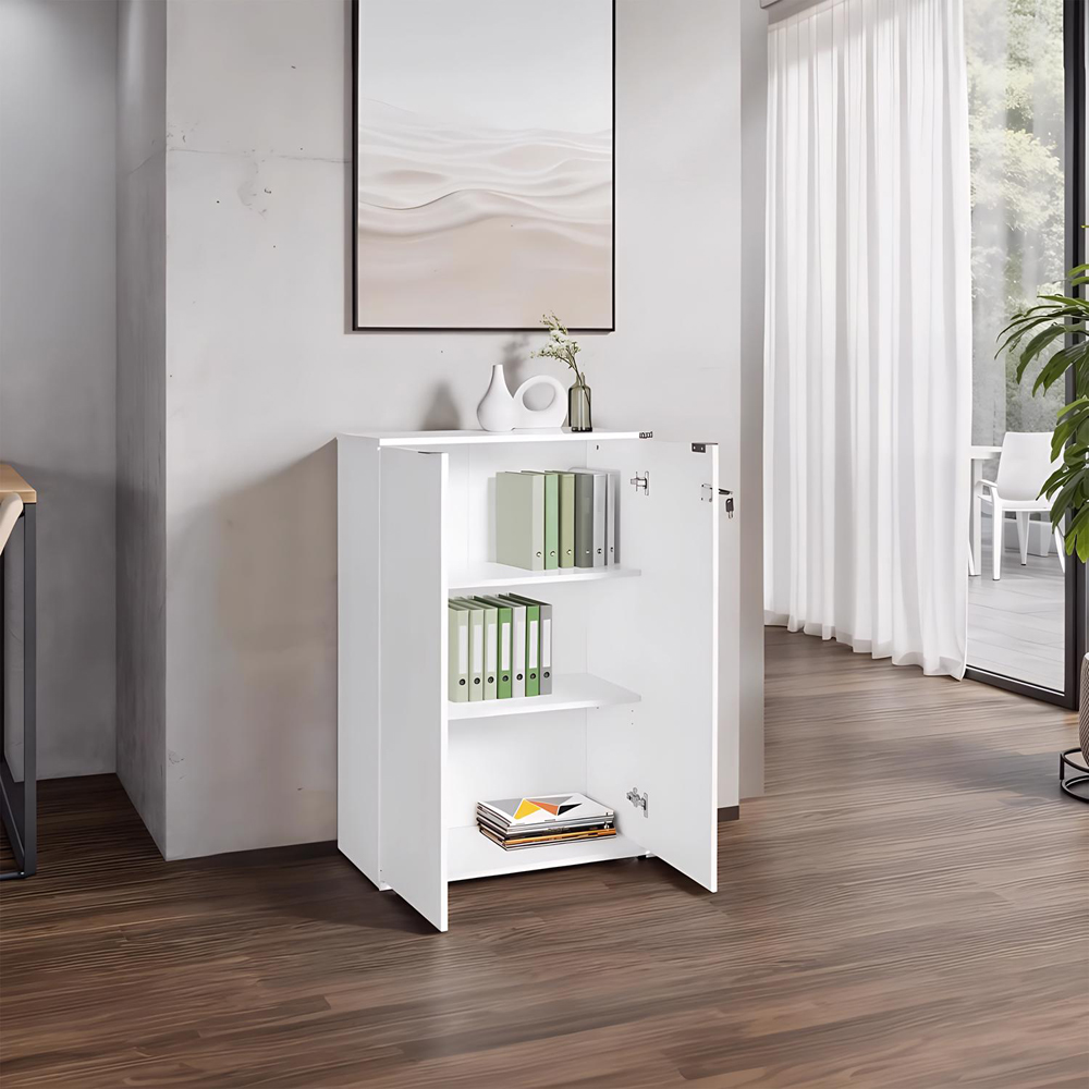 FWStyle 2 Door White Filing Cabinet Image 5