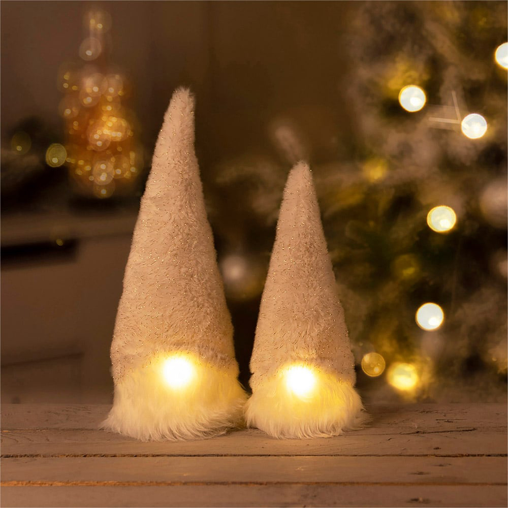 St Helens White Light Up Gonk Christmas Decoration 28cm Image 3