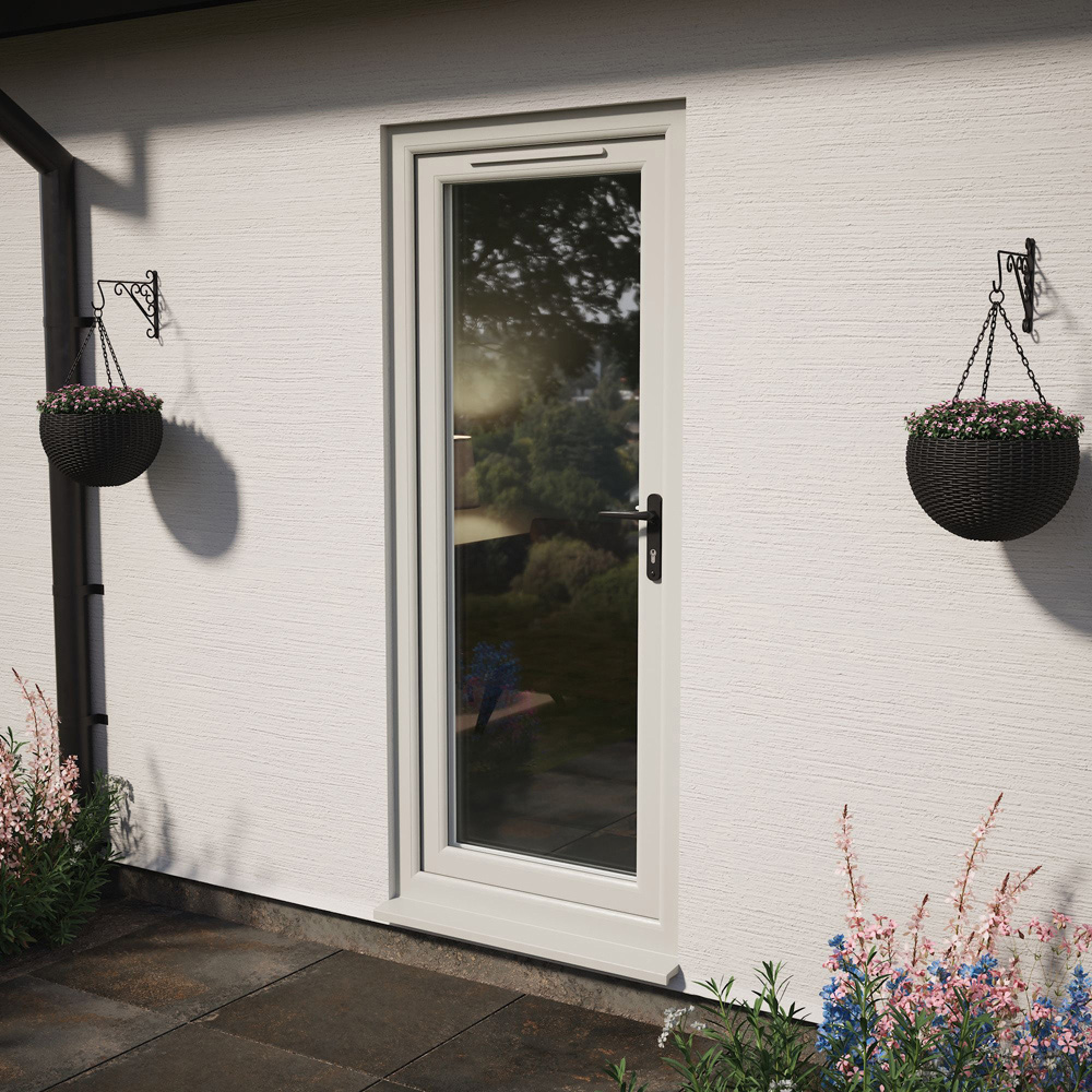 Crystal Agate and White Full Glass LH Open Clear Double Glazed Door 890 x 2090mm Image 4