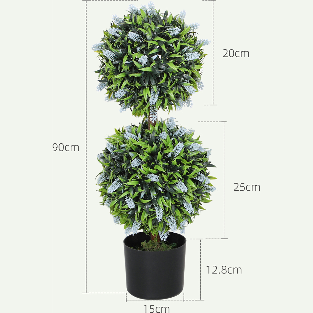 Portland Blue Lavender Flower Artificial Plant in Pot 2 Pack Image 9