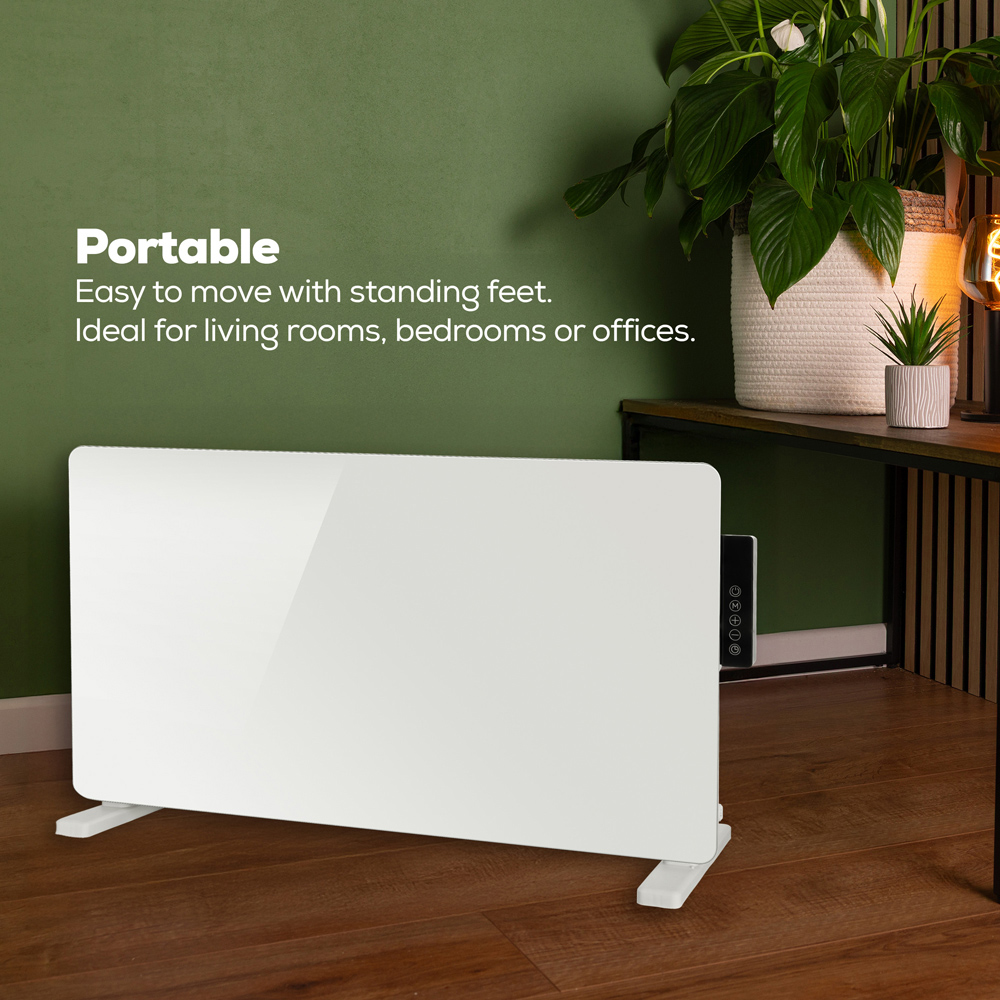 TCP White Glass Heater with Side Control Panel 2000W Image 6