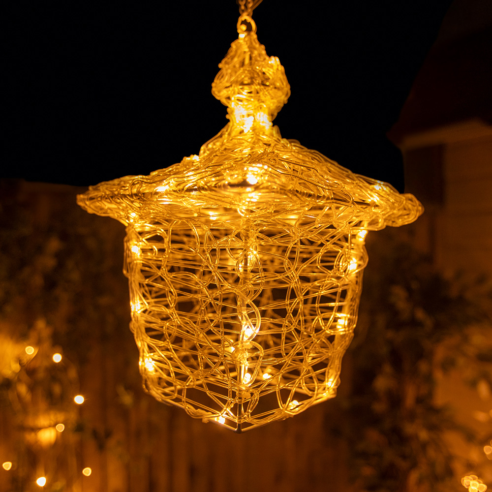 The Christmas Centre 40 LED Soft Acrylic Hanging Lantern 35cm Image 6