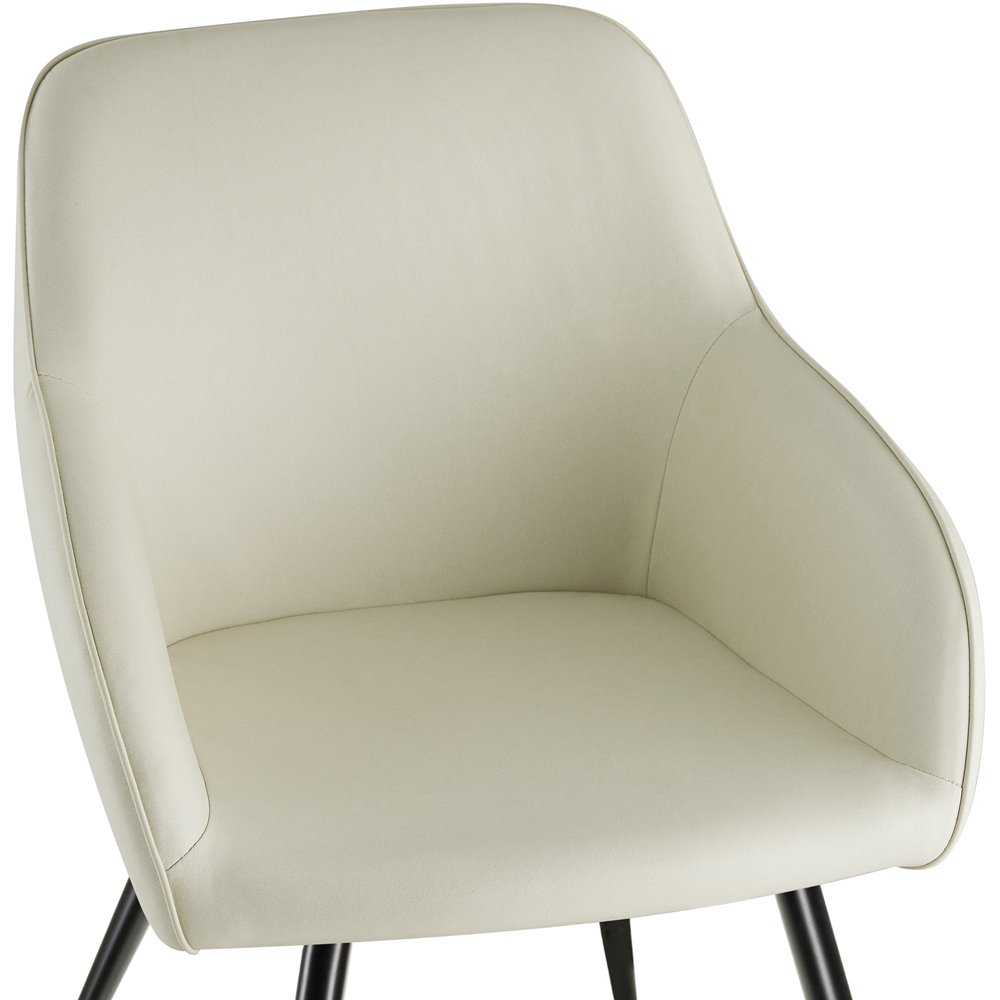 tectake Marilyn Set of 6 Cream Chair with Black Steel Legs Image 6