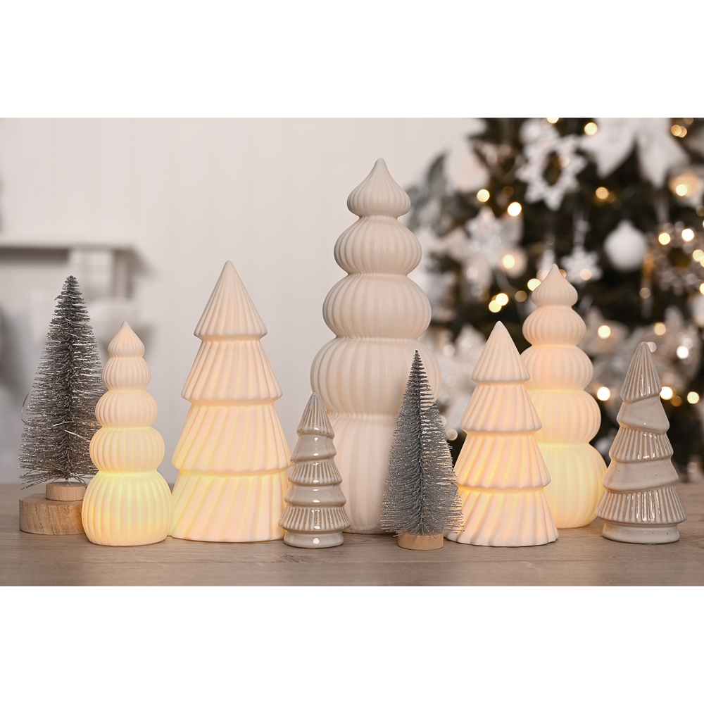 The Seasonal Gift Co. LED Ceramic Light Up Christmas Tree 27cm Image 2