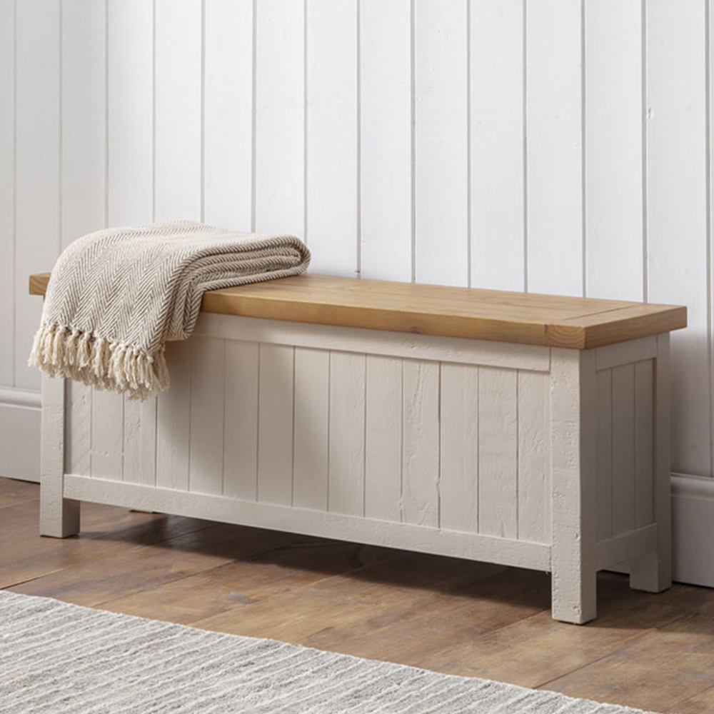 Julian Bowen Aspen Grey Wash Storage Bench Image 1