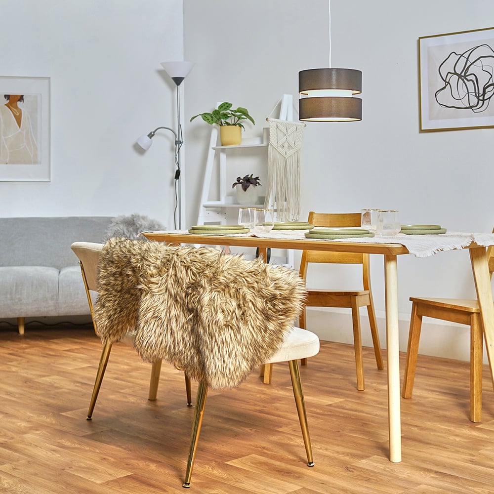 ValueLights Sophia 2 Tier Black Ceiling Light Shade Small Image 8