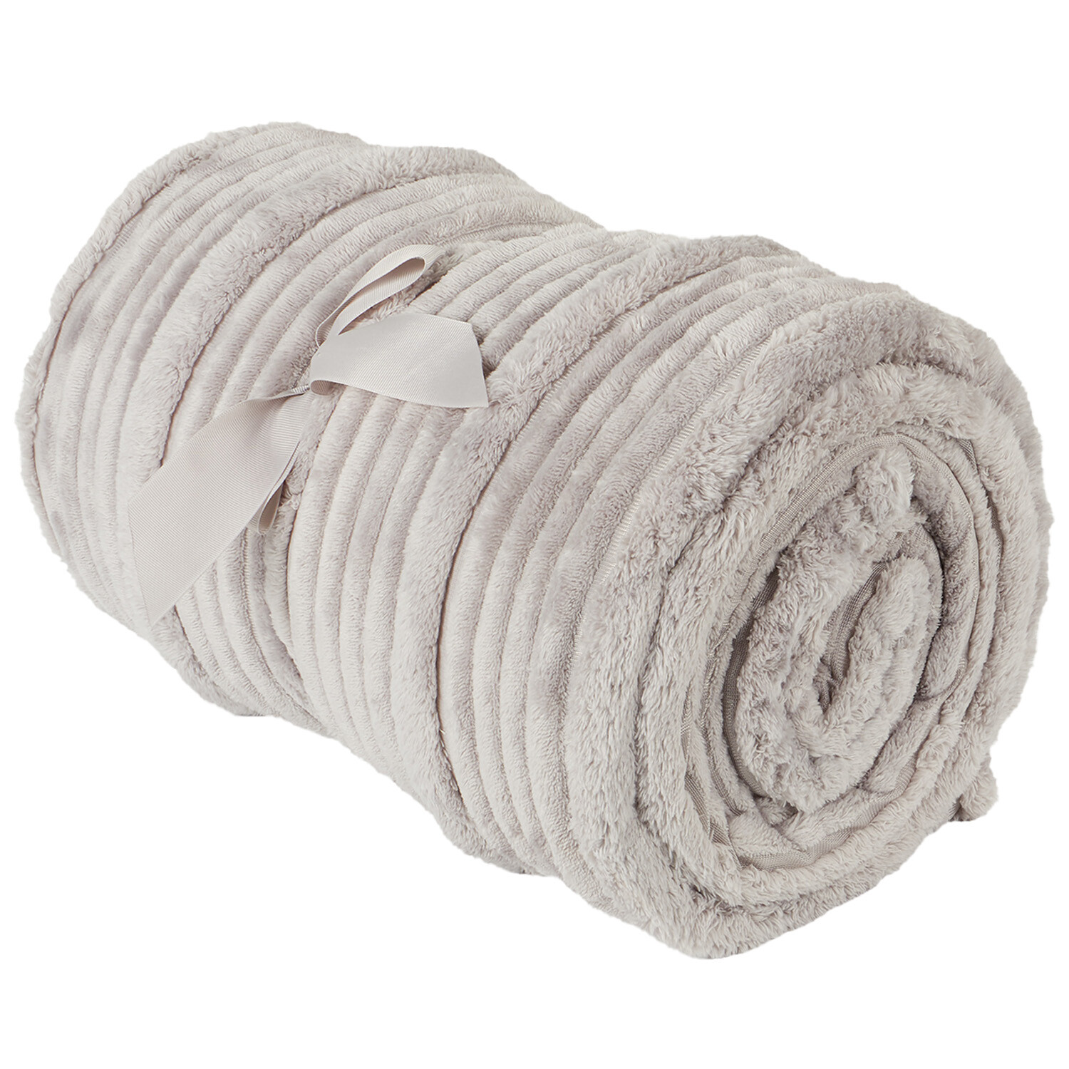 Brooklyn Plush Ribbed Throw - Silver Image 4
