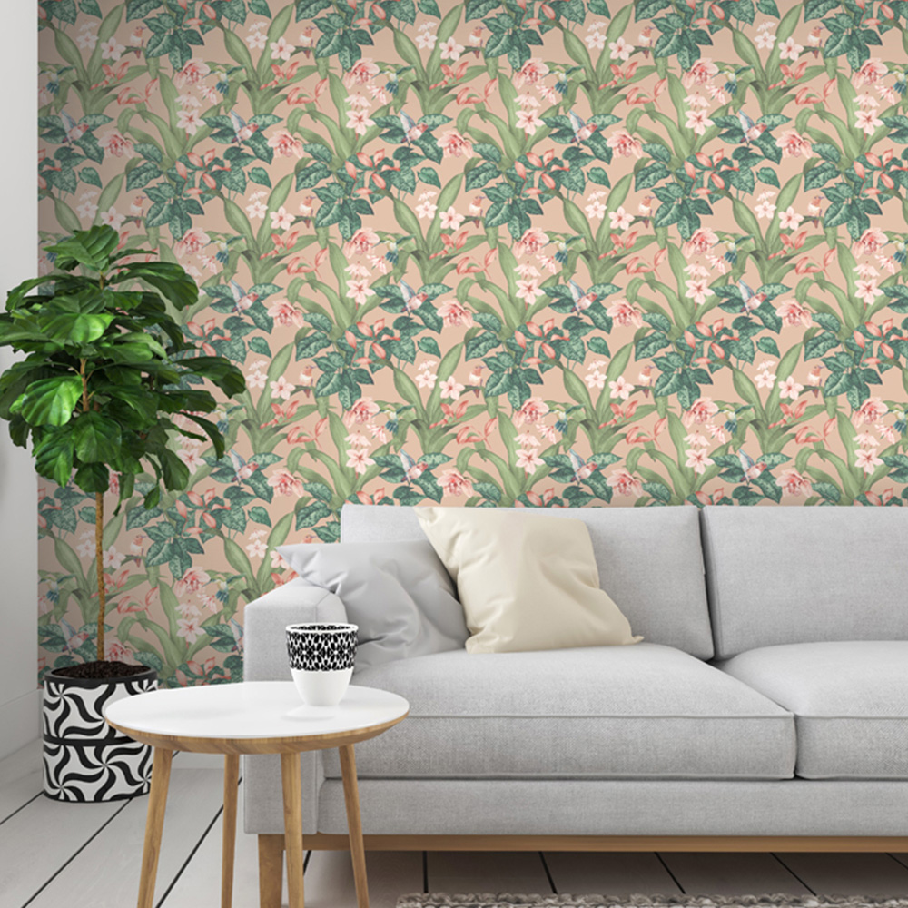 Arthouse Pretty Botanical Soft Pink Wallpaper Image 3