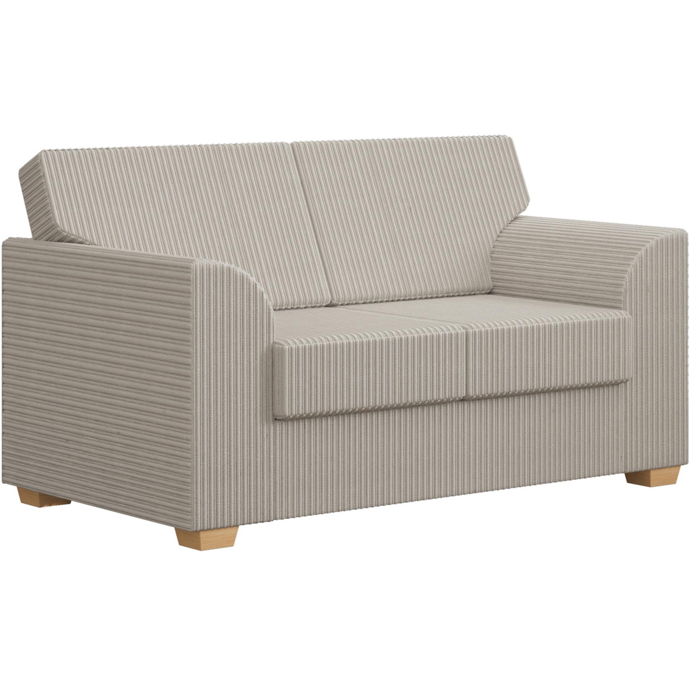 Modo 5 Seater Stone Jumbo Cord Fixed Back Sofa Set Image 3