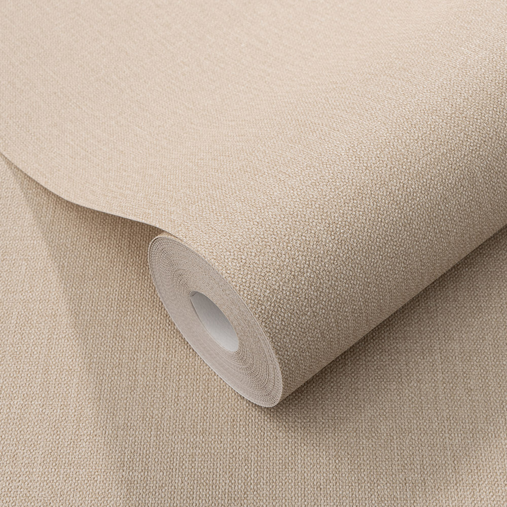 Elle Decoration Luxury Plain Beige Woven Vinyl Wallpaper by Erismann Image 3