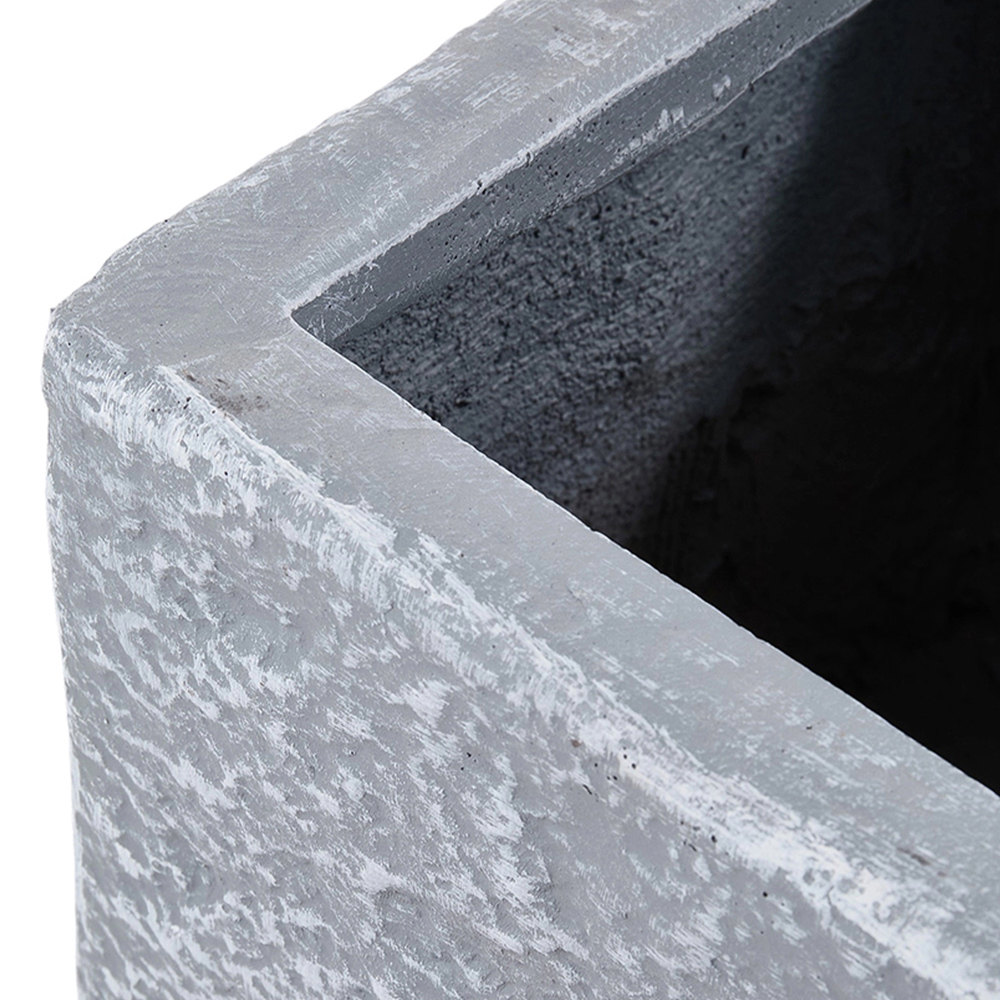 Living and Home Granite Square Cement Planter with Drainage Holes 32 x 32cm Image 2