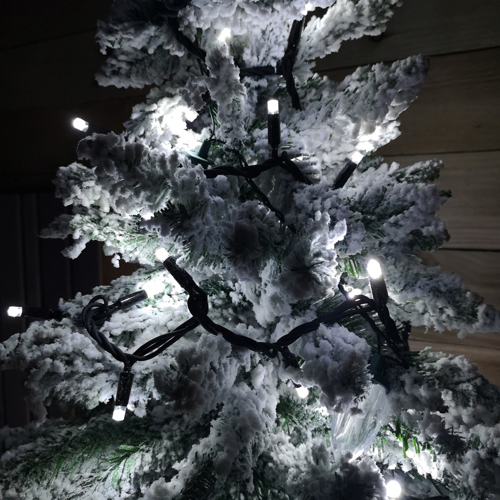 Premier 100 Cool White LED Static Black Cable String Light 8m Image 6