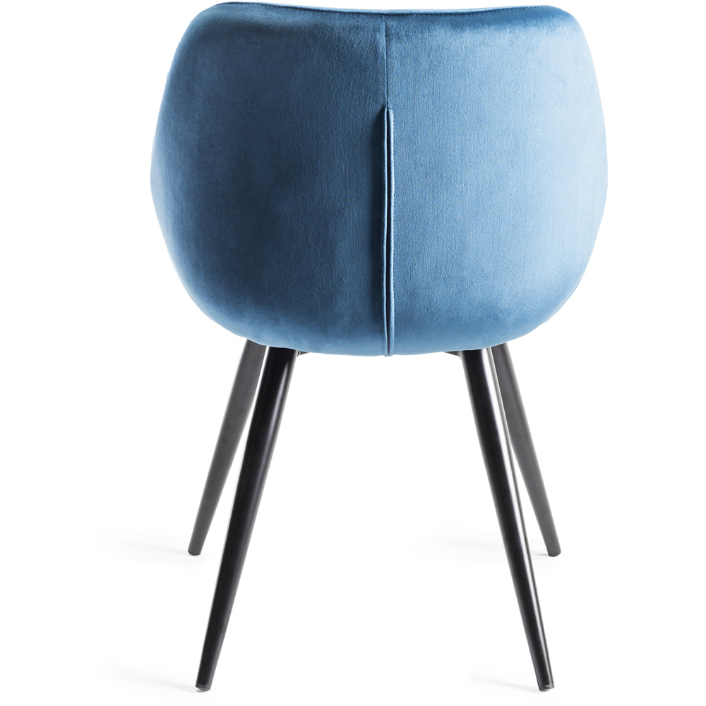 Bentley Designs Dali Set of 2 Petrol Blue Velvet Fabric Upholstered Chair Image 5