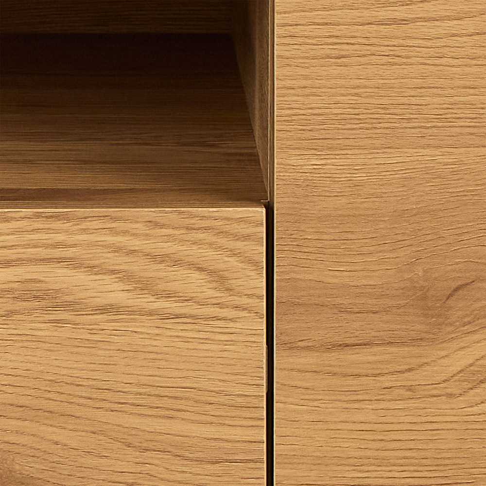 Florence Seaford 2 Door Single Drawer Matt Wild Oak TV Unit Image 6