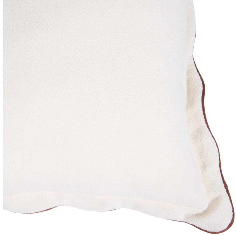 Evie Scalloped Edge Cushion  - White Image 2