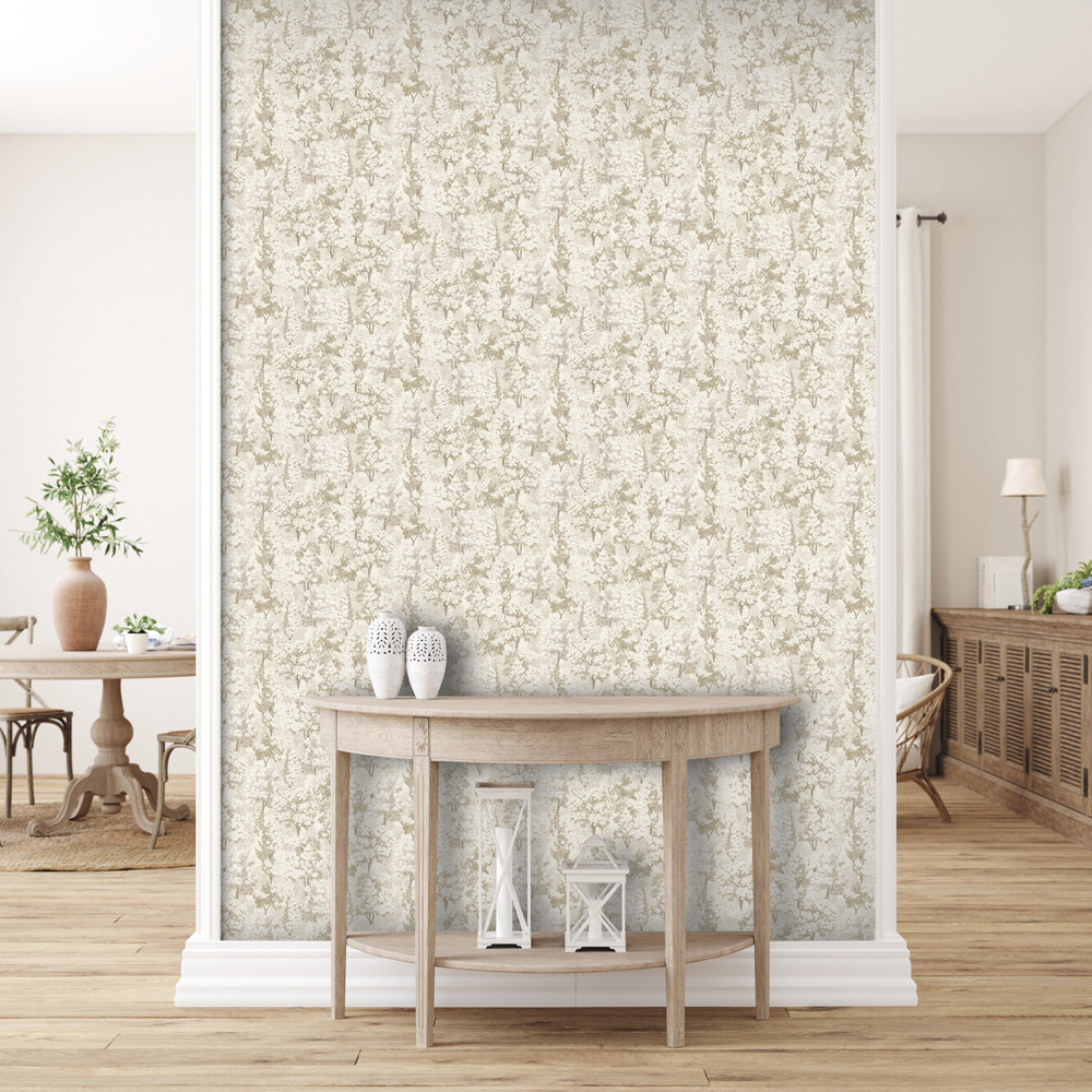 Arthouse Organic Forest Neutral and Gold Wallpaper Image 3