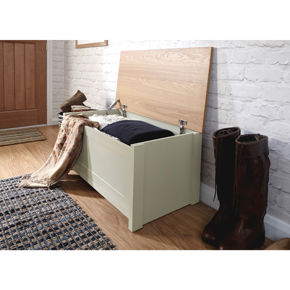 GFW Lancaster Cream Ottoman Storage Bench Image 4