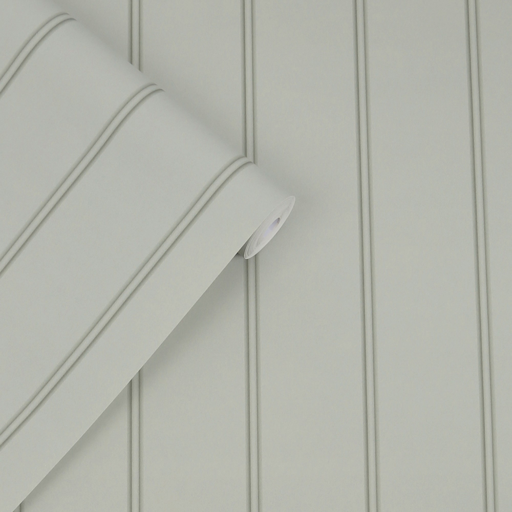 Laura Ashley Chalford Wood Panelling Sage Green Wallpaper Image 2
