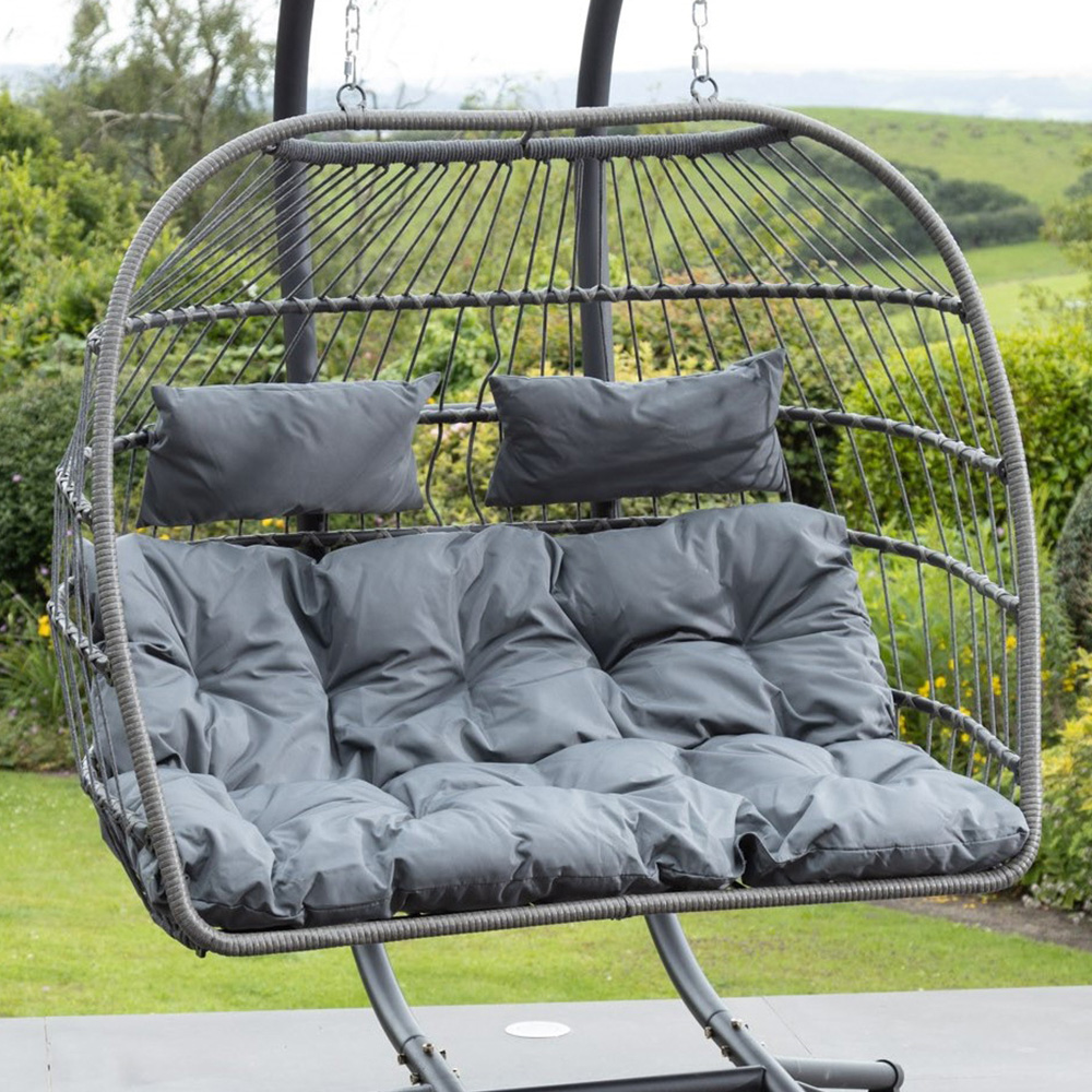 Artemis Home Haversham 2 Seater Dark Grey Swing Chair Image 2