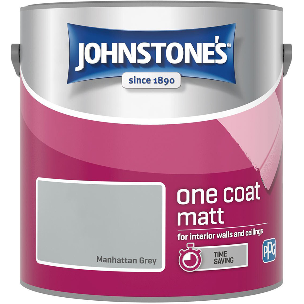 Johnstone's One Coat Manhattan Grey Matt Paint Image 2