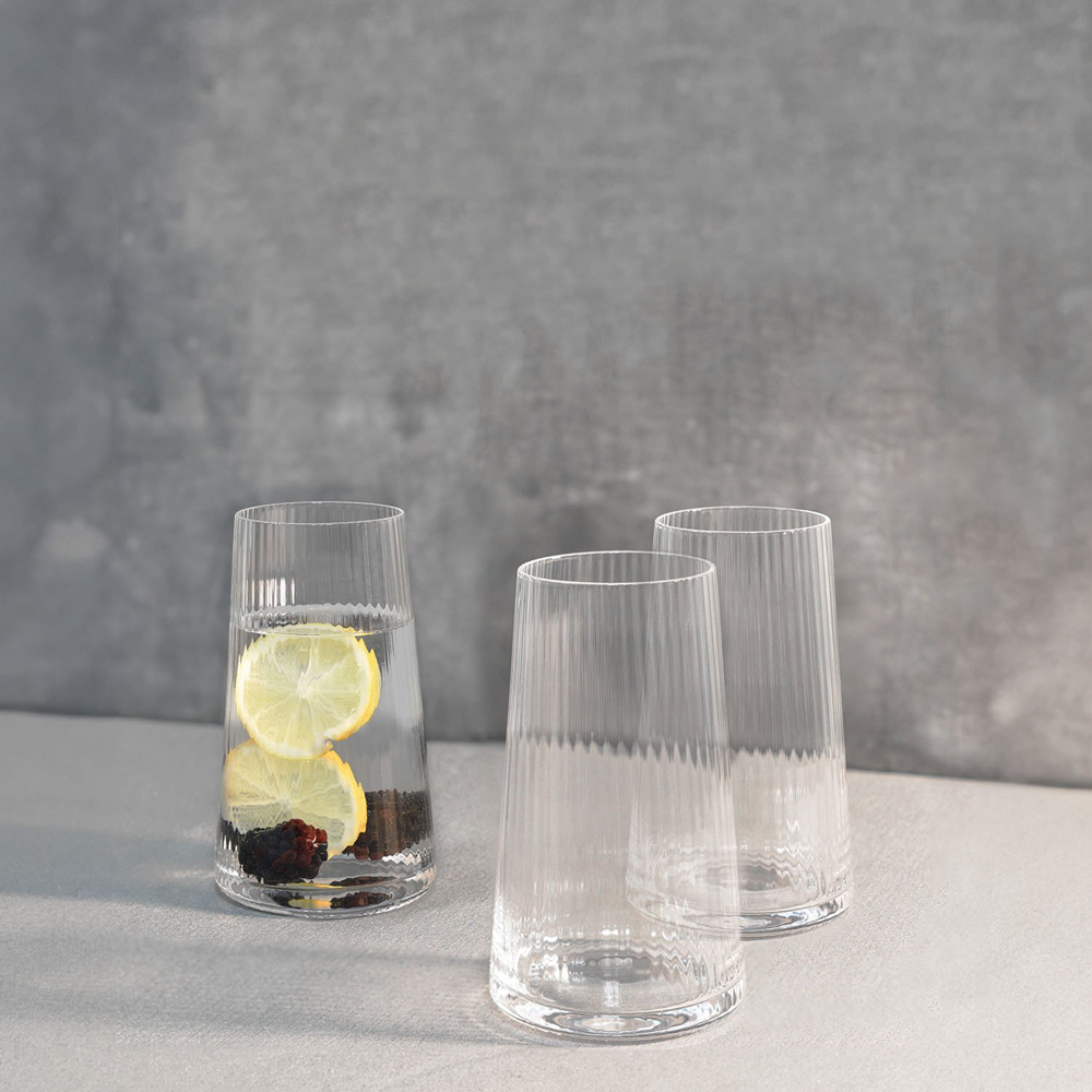 Pack of 4 Anya Ribbed Hiball   - Clear Image 4