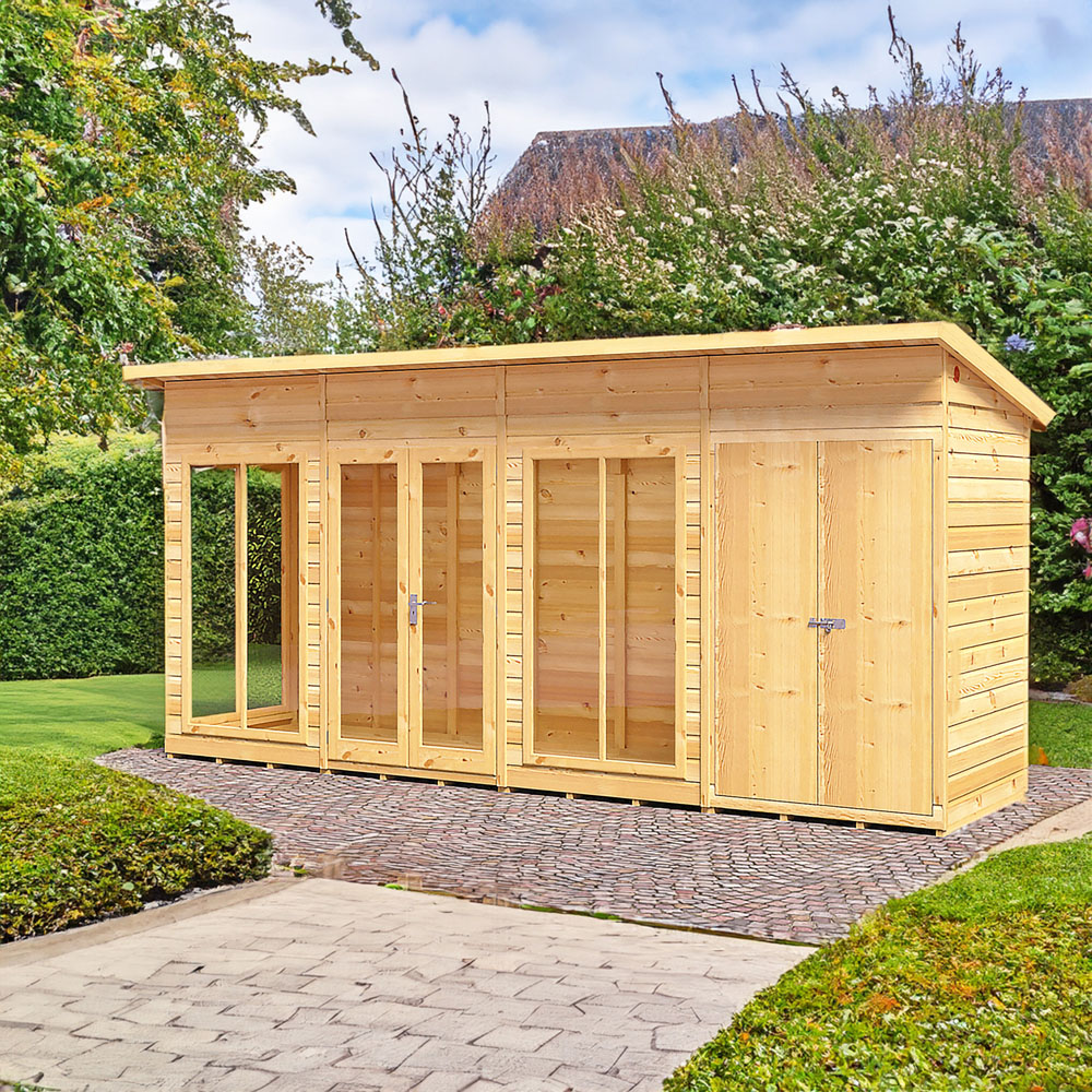 Shire Lela 16 x 4ft Double Door Summerhouse with Storage Image 2