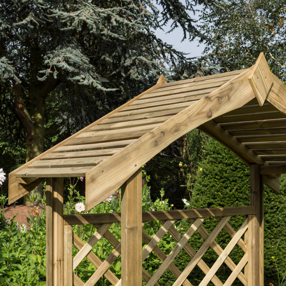 Rowlinson Salisbury 2 Seater Natural Arbour with Slatted Roof Image 2