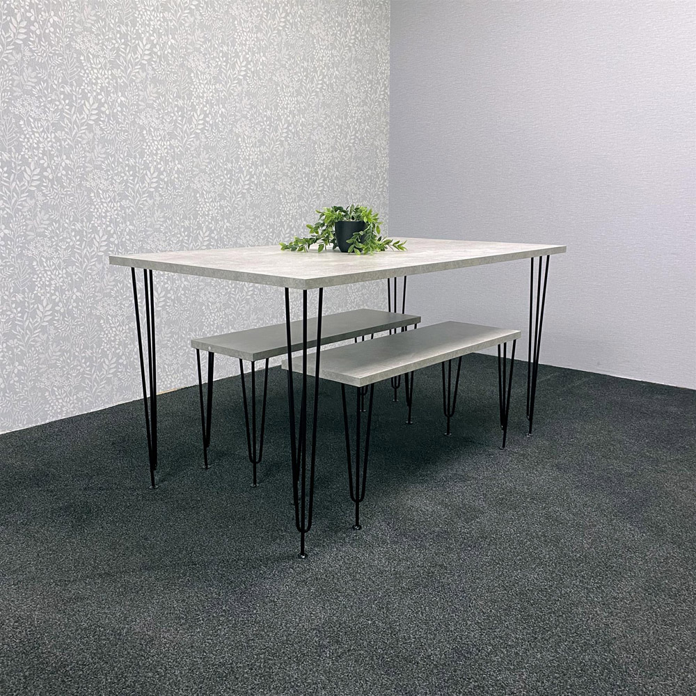 Kosy Koala 4 Seater Grey Dining Table Set with Benches Image 6