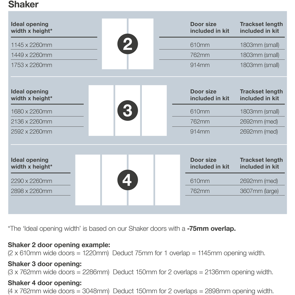 Spacepro Shaker 3 Door Graphite Frame Mirror Sliding Wardrobe Kit 2592mm Image 6