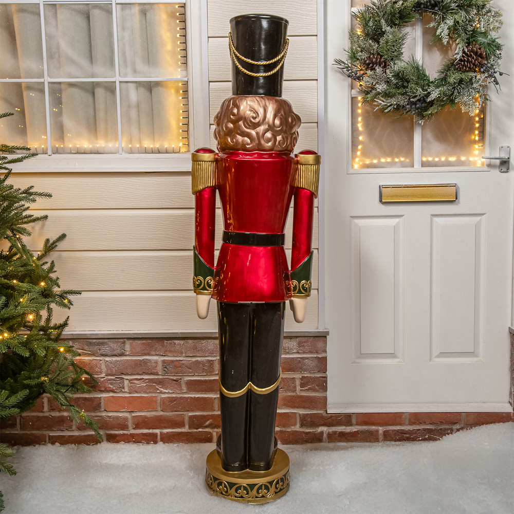 The Christmas Centre Red Black and Green LED Lights Traditional Nutcracker Soldier 5ft Image 8