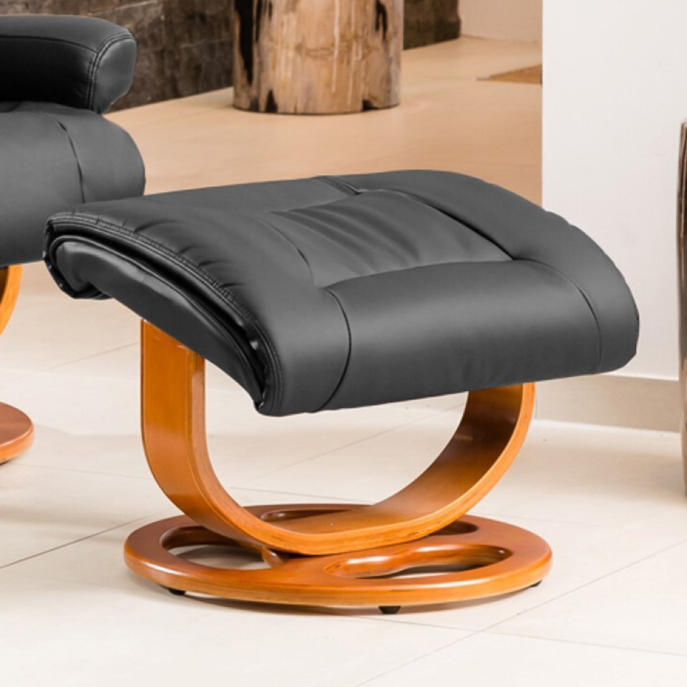 Artemis Home Barriston Black Massage and Heat Swivel Recliner Chair with Footstool Image 3