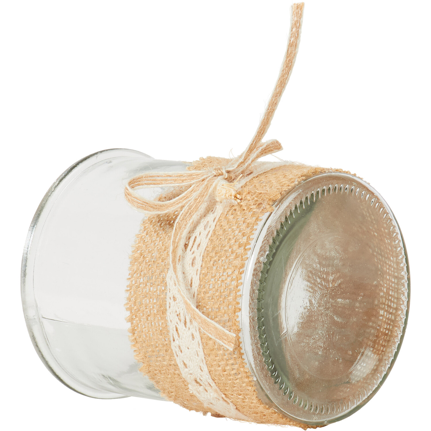 Hessian Glass Candle Holder Image 3