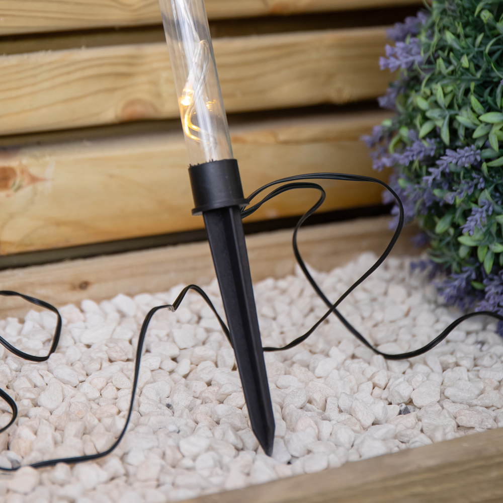 Samuel Alexander 4 Piece 40 Warm White LED Crystal Snowflake Christmas Path Light Set Image 8