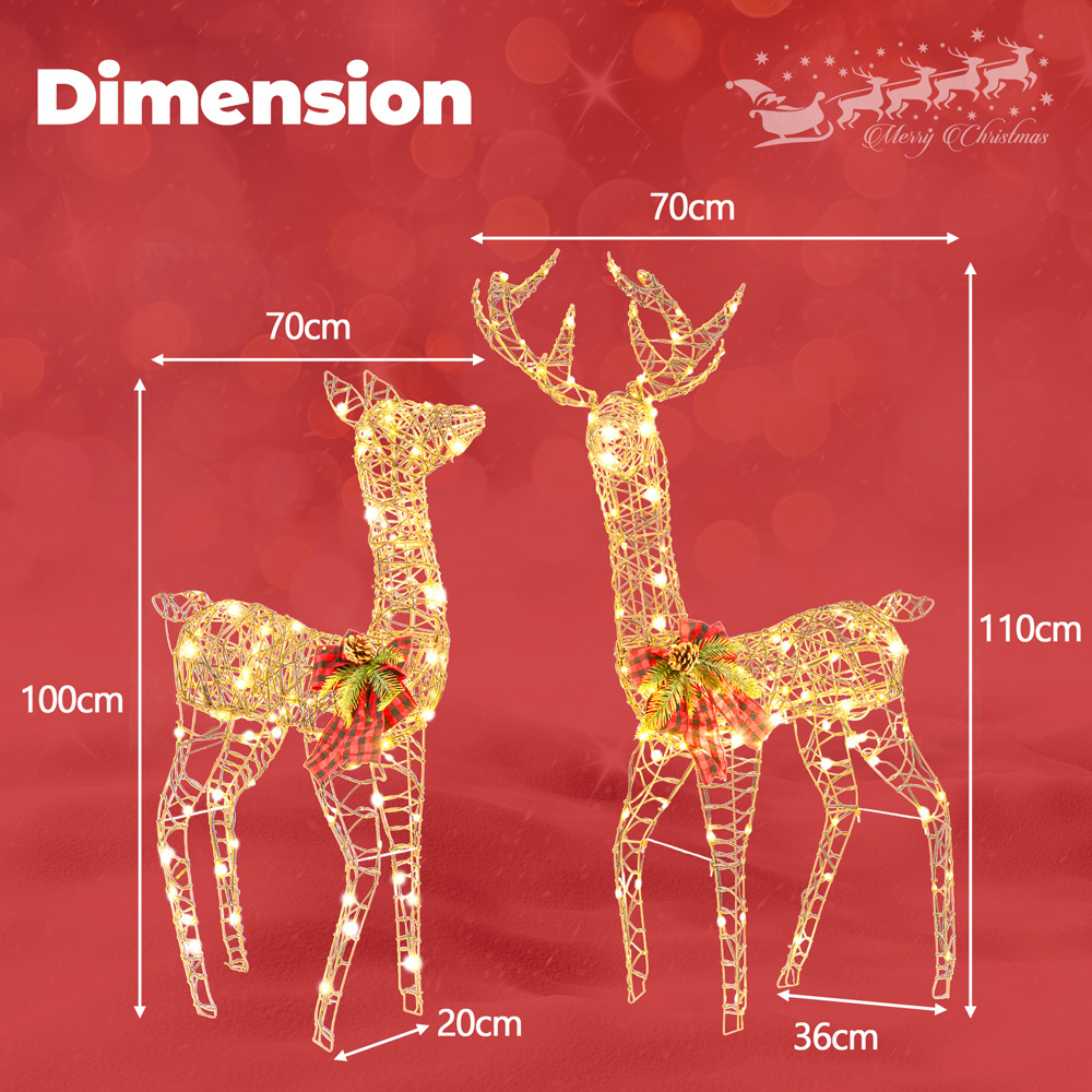 Costway 230 LED 2 Piece Reindeer Family Set Outdoor Christmas Decoration Image 9