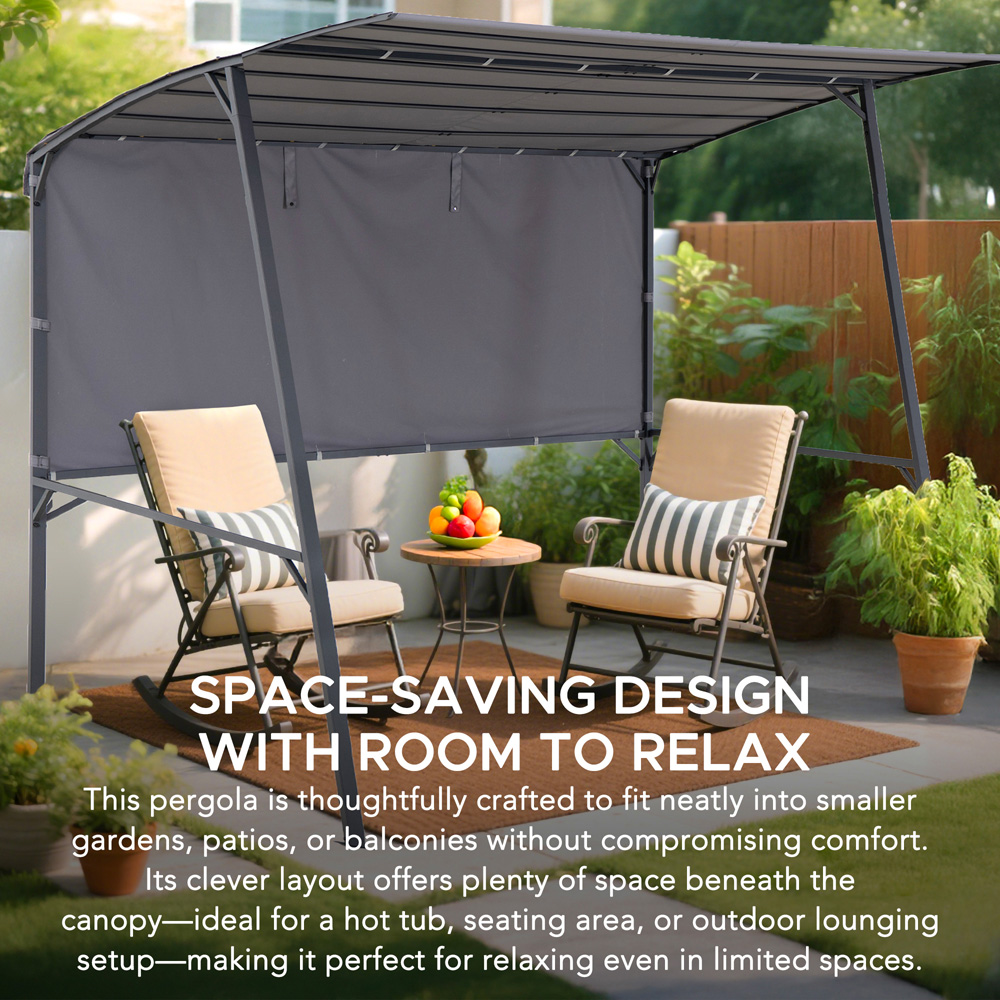 Sunjoy Vodno 2.84 x 2.20m Grey Fabric Pergola Image 4