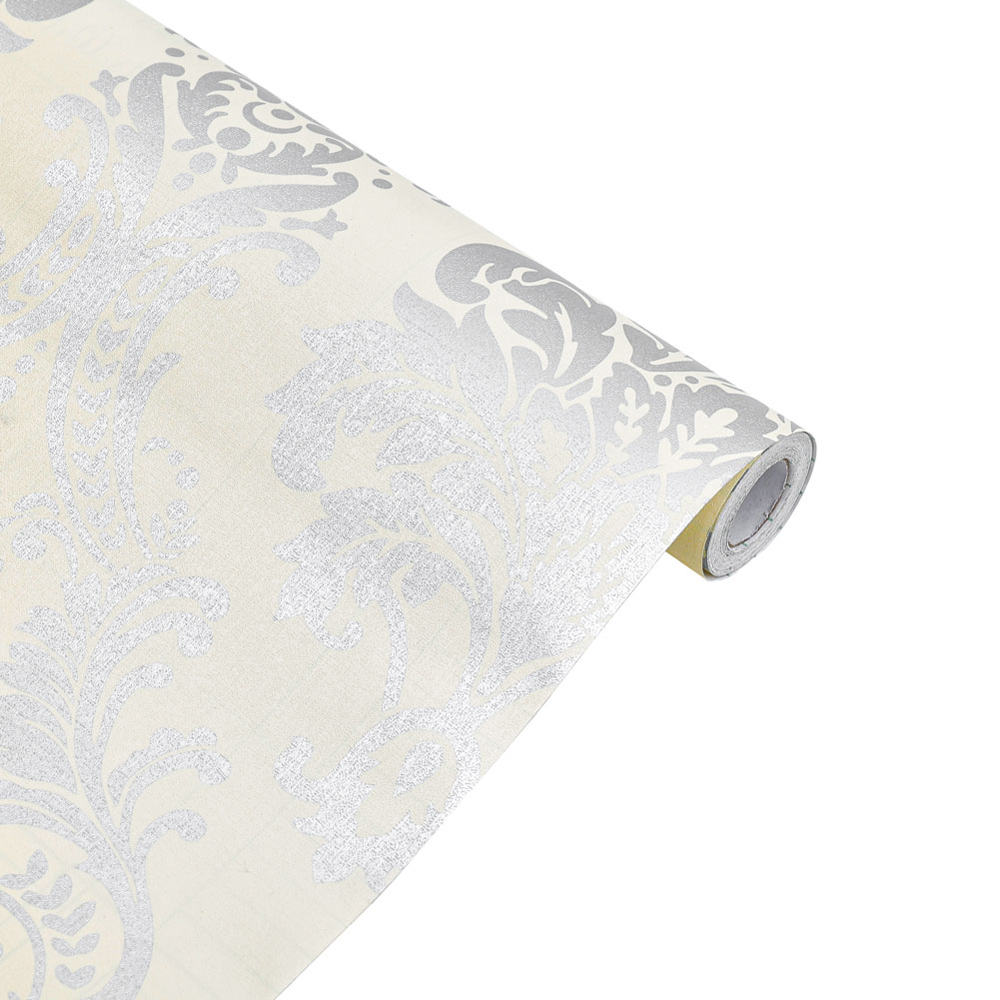 Living and Home Retro Floral Textured Yellow PVC Self Adhesive Wallpaper Image 4