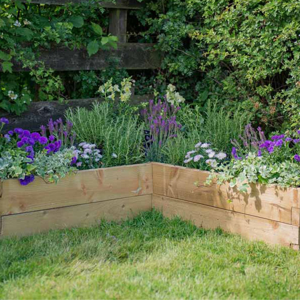 Forest Garden Timber Outdoor Caledonian Corner Raised Planter Bed Image 2